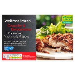 Waitrose Frozen 2 haddock fillets in a seeded crust