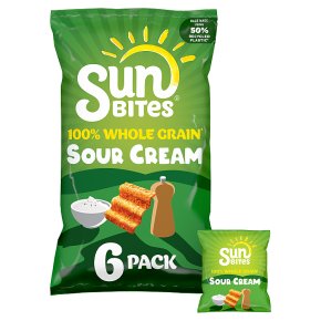 Sunbites sour cream & pepper multigrain multipack crisps