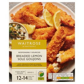 Waitrose Frozen breaded atlantic lemon sole goujons