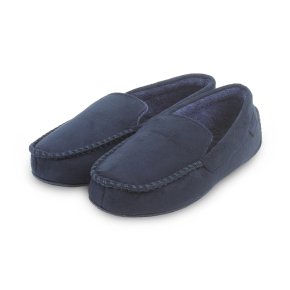 Totes pillowstep suedette mocc navy