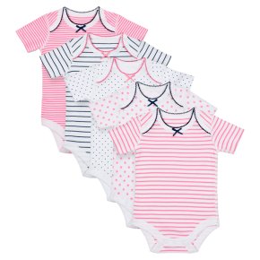 Waitrose 5PK Star&Stripe Bodysuits 12-18M