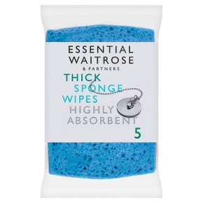 essential Waitrose Thick Sponge Wipes