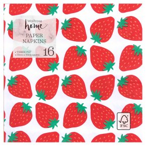 Waitrose Strawberry Napkins 33cm x 33cm