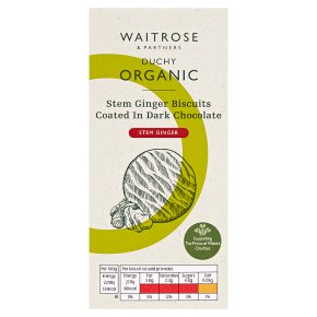 Waitrose Duchy Organic ginger biscuits coated in dark chocolate
