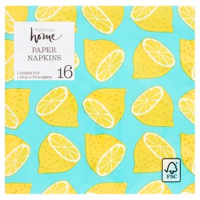 Waitrose Home Lemon Napkins 33x33cm
