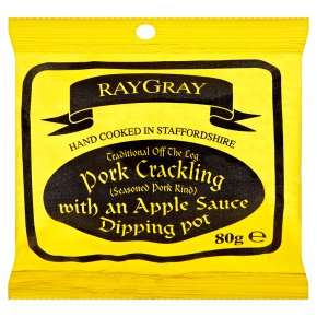 RayGray pork crackling with apple sauce dip