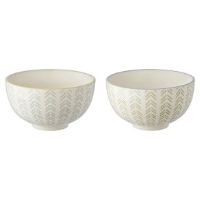 Oriental Bowls Nibble Grey & Green Arrows
