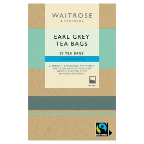 Waitrose 50 decaffeinated Earl Grey tea bags
