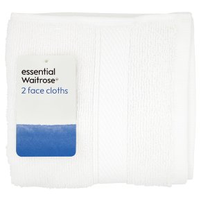 essential Waitrose Face Cloths White