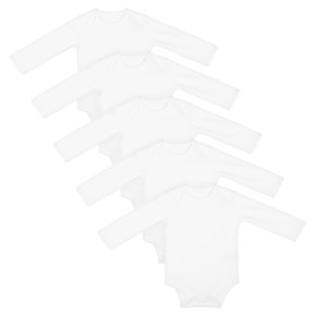 essential Waitrose white baby bodysuits 5 pack