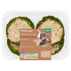 Waitrose British Chicken Herb Encrusted Burgers 4s