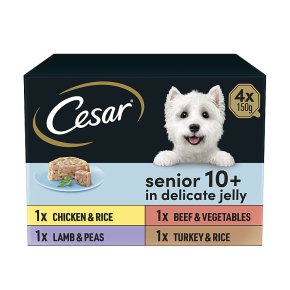 CESAR 10+ Senior Dog Trays Meaty Selection in Jelly 4 x 150g