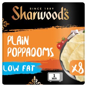 Sharwood's 8 Plain Poppadums Low Fat