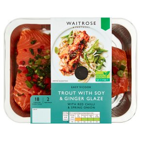 Waitrose Easy To Cook trout with soy, chilli & ginger glaze