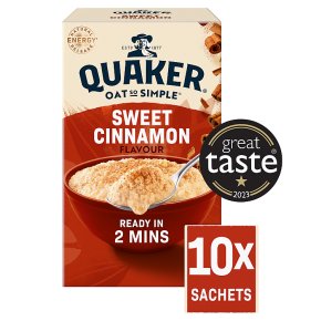 Quaker Oats So Simple sweet cinnamon porridge cereal sachets