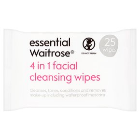 essential Waitrose 4 in 1 facial cleansing wipes