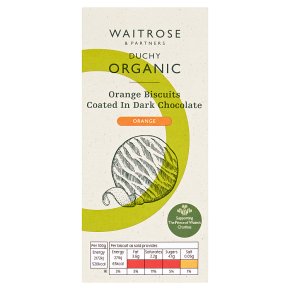 Waitrose Duchy Organic orange biscuits coated in dark chocolate
