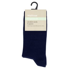 Waitrose Supersoft Ankle Socks Navy