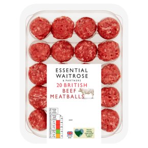 essential Waitrose 20 British beef meatballs