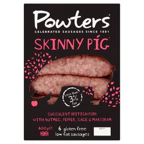 Powters 6 low fat sausages