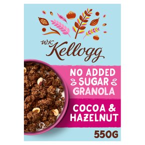 W K Kellogg No Added Sugar Cocoa Granola