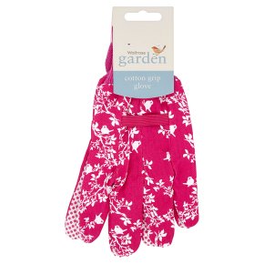 Waitrose Garden Cotton Grip Glove Pink