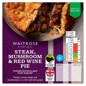 Steak, mushroom & red wine pie