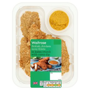 Waitrose British Chicken Mini Fillets Katsu Crumb with Dip