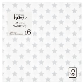 Waitrose Home Silver Star Napkin 33cm x 33cm