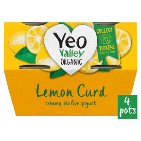 Yeo Valley 4 organic lemon curd yogurts