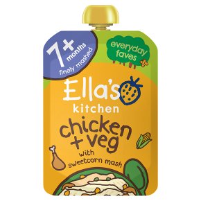 Ella's Kitchen Organic oh so creamy chicken + sweetcorn mash with herb sprinkles - stage 2 baby food