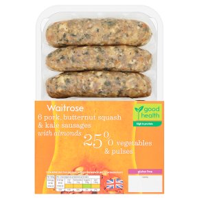 Waitrose 6 Pork, Squash & Kale Sausages