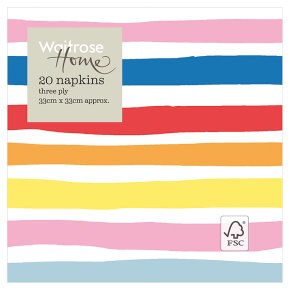 Waitrose Home Bright Stripe Napkin 33cm x 33cm