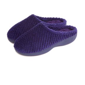 Totes Terry mule navy popcorn sole