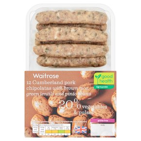Waitrose 12 Cumberland Pork Chipolatas