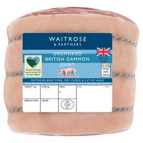 Waitrose Unsmoked Gammon Joint Dry Cured