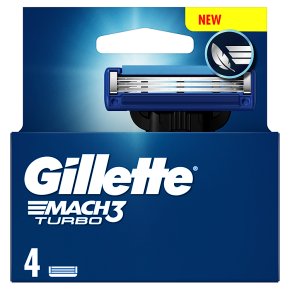 Gillette Mach 3 Turbo Manual Blades 4 countGillette Mach 3 Turbo Manual Razor Blades 4 count