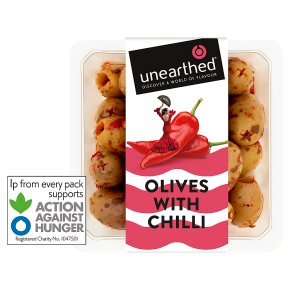 Unearthed chilli olives