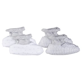 Waitrose unisex baby booties, pack of 2