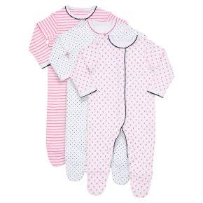Waitrose 3PK Stars&Stripes S/Suits 9-12M