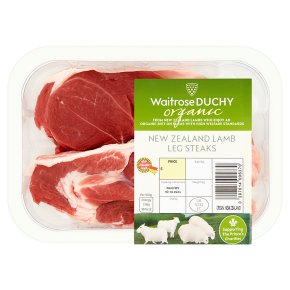 Waitrose Organic 2 New Zealand lamb leg steaks