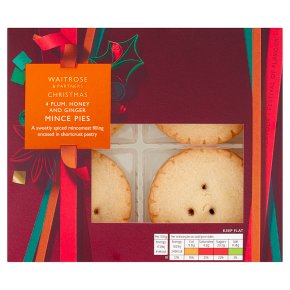 Waitrose Plum, Honey & Ginger Mince Pies 4 Pack