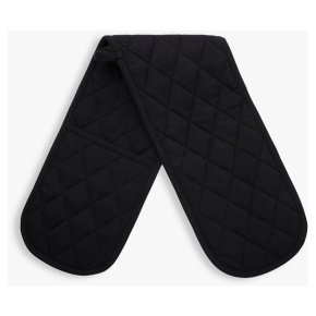 John Lewis Basics Double Oven Glove Black