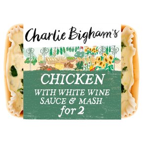 Charlie Bigham's chicken with white wine sauce & mash