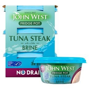 John West Tuna Steak in Brine Fridge Pots