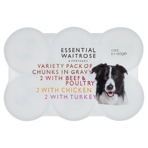 essential Waitrose chunks in gravy, 6 x 400g tins