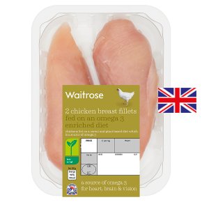 Waitrose Omega 3 chicken breast fillets, pack of 2