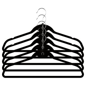 Waitrose black velvet hangers, pack of 5