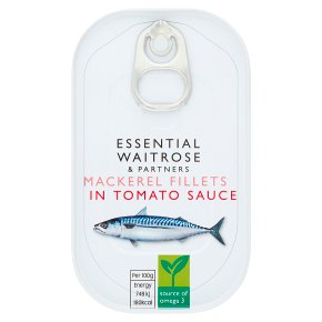 essential Waitrose MSC mackerel fillets in tomato sauce