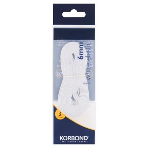 Korbond White Elastic 6mm